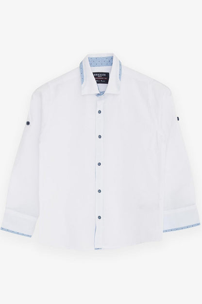 Boy's Shirt with Snap Fasteners White (8-12 Years)