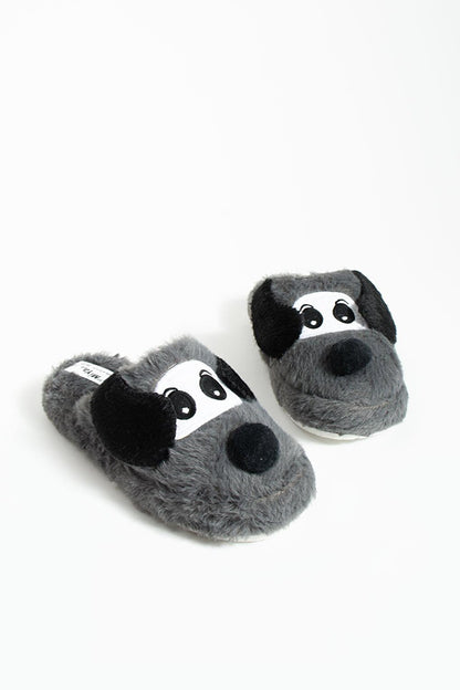 Cute Dog Silent Sole Plush Women's House Slippers P01-29-23