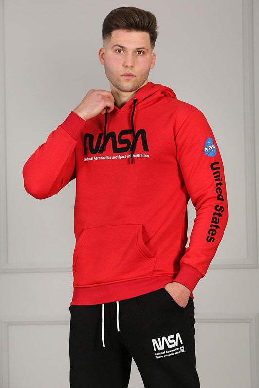 Printed Red hooded Sweatshirt 4385