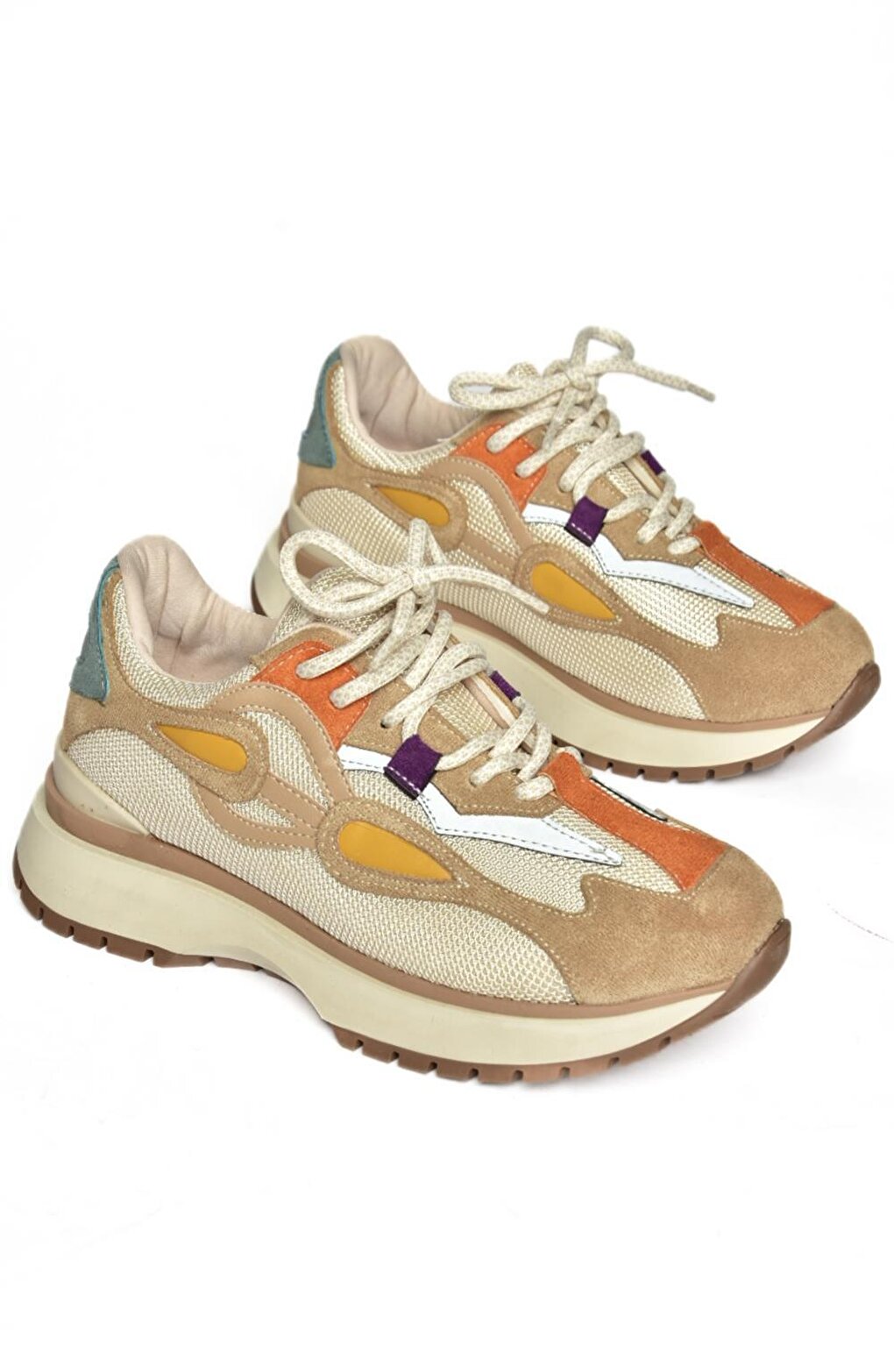 R3125105 Beige_Orange Women's Sneaker