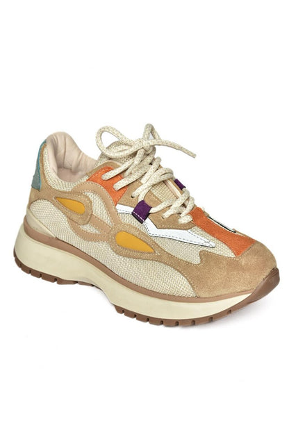 R3125105 Beige_Orange Women's Sneaker