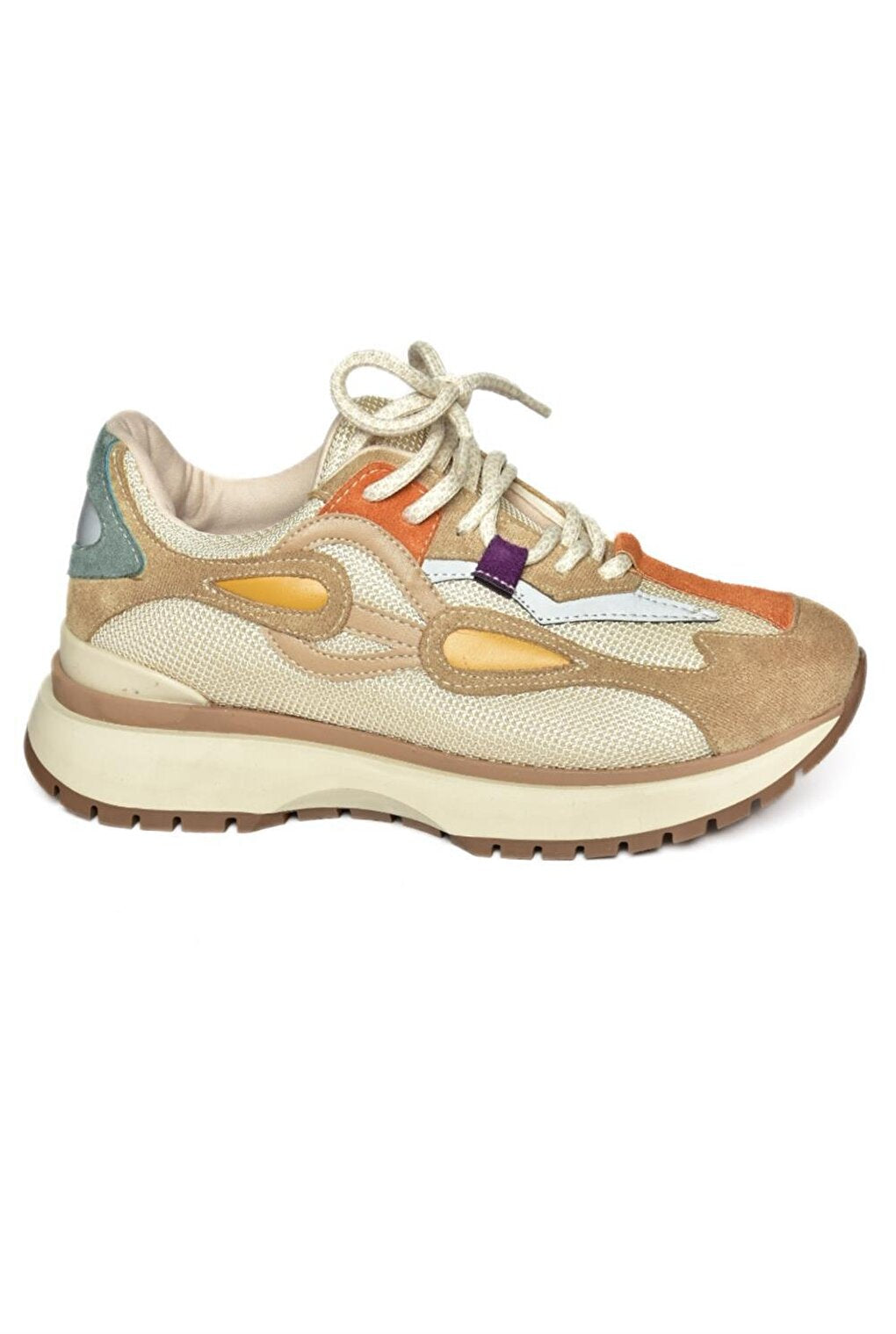 R3125105 Beige_Orange Women's Sneaker