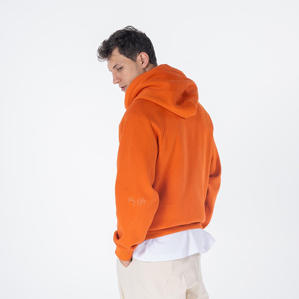 Pina Men's Orange Hooded Oversize Sweatshirt Hoodie