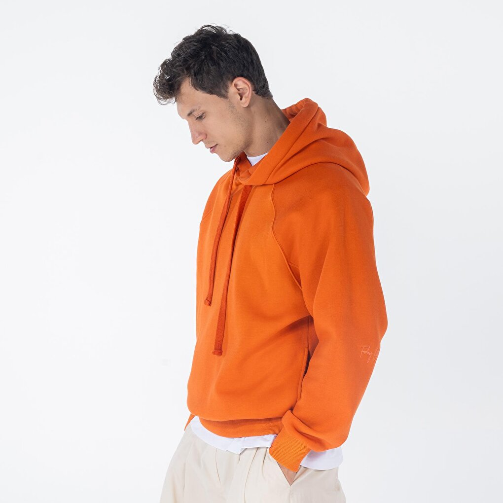 Pina Men's Orange Hooded Oversize Sweatshirt Hoodie