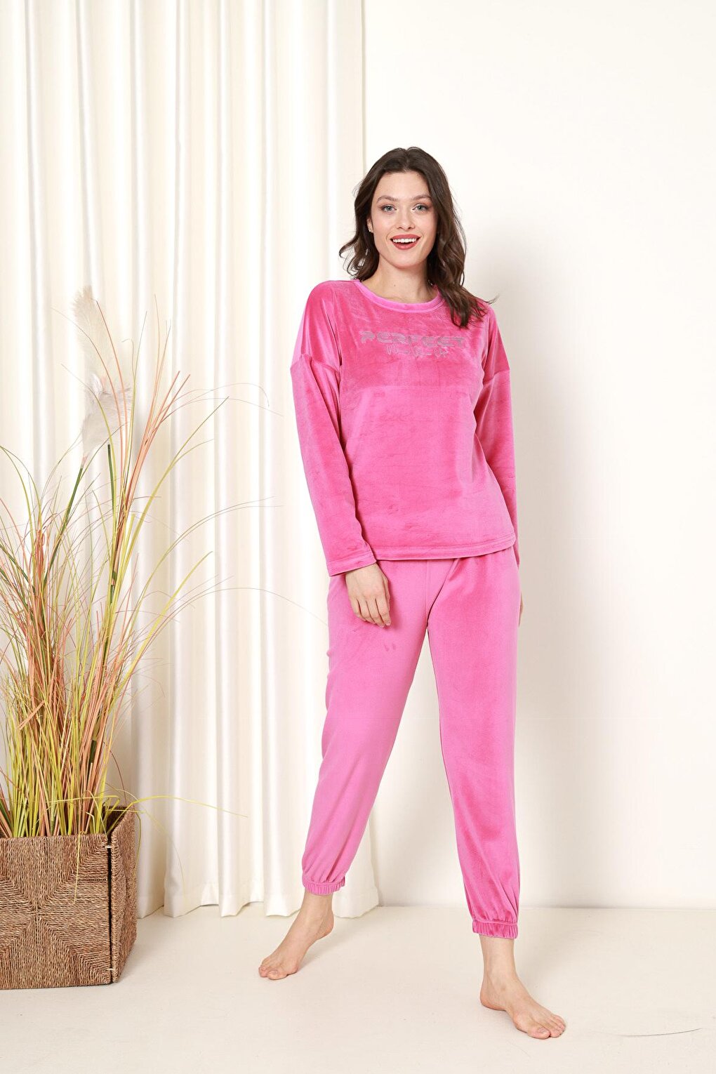 Women's Pajama Set French Velvet Perfect Printed with Elastic Legs Winter Seasonal W20532288