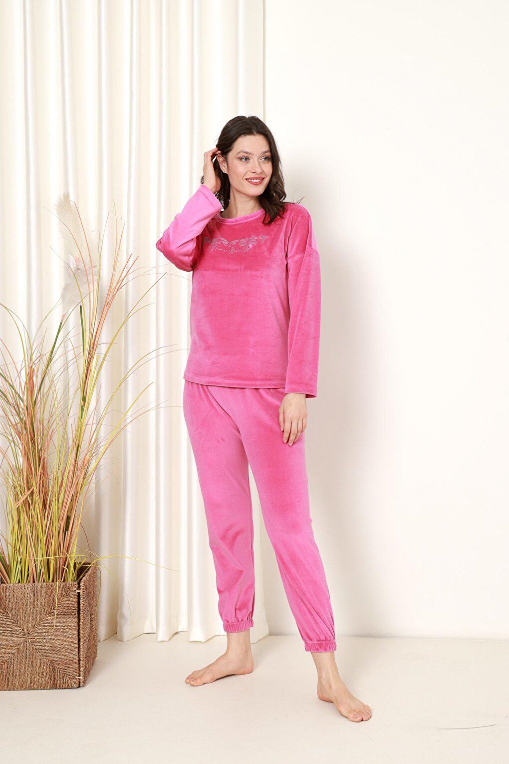 Women's Pajama Set French Velvet Perfect Printed with Elastic Legs Winter Seasonal W20532288