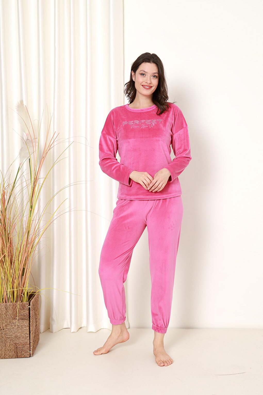 Women's Pajama Set French Velvet Perfect Printed with Elastic Legs Winter Seasonal W20532288