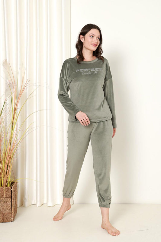 Women's Pajama Set French Velvet Perfect Printed with Elastic Legs Winter Seasonal W20532288