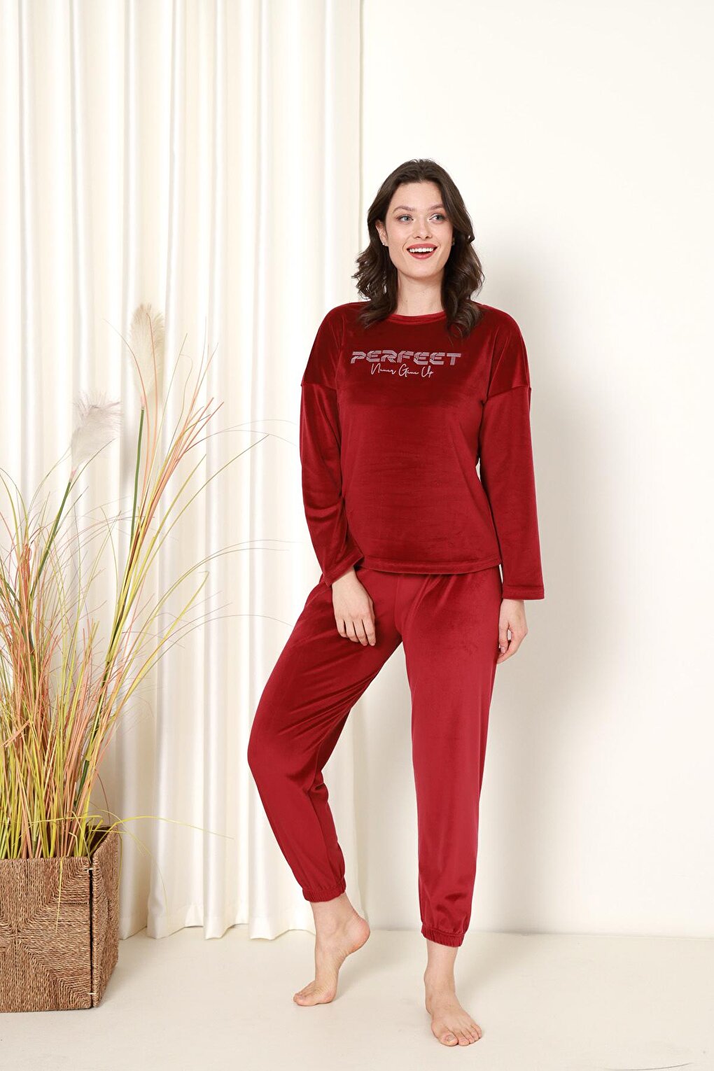 Women's Pajama Set French Velvet Perfect Printed with Elastic Legs Winter Seasonal W20532288