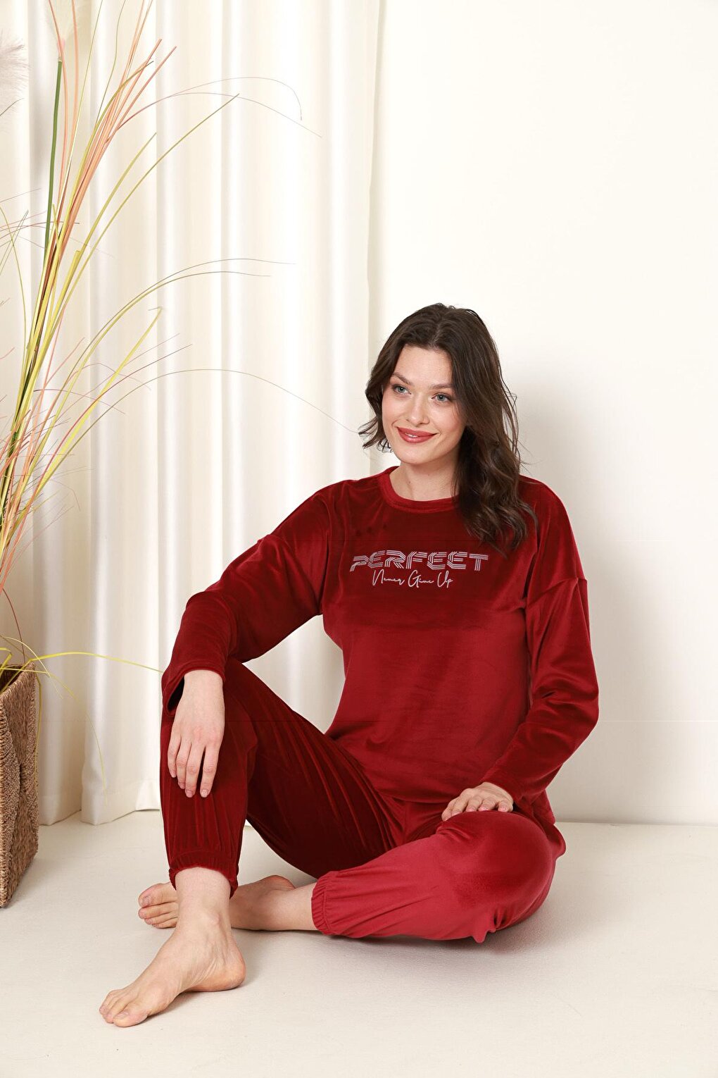 Women's Pajama Set French Velvet Perfect Printed with Elastic Legs Winter Seasonal W20532288