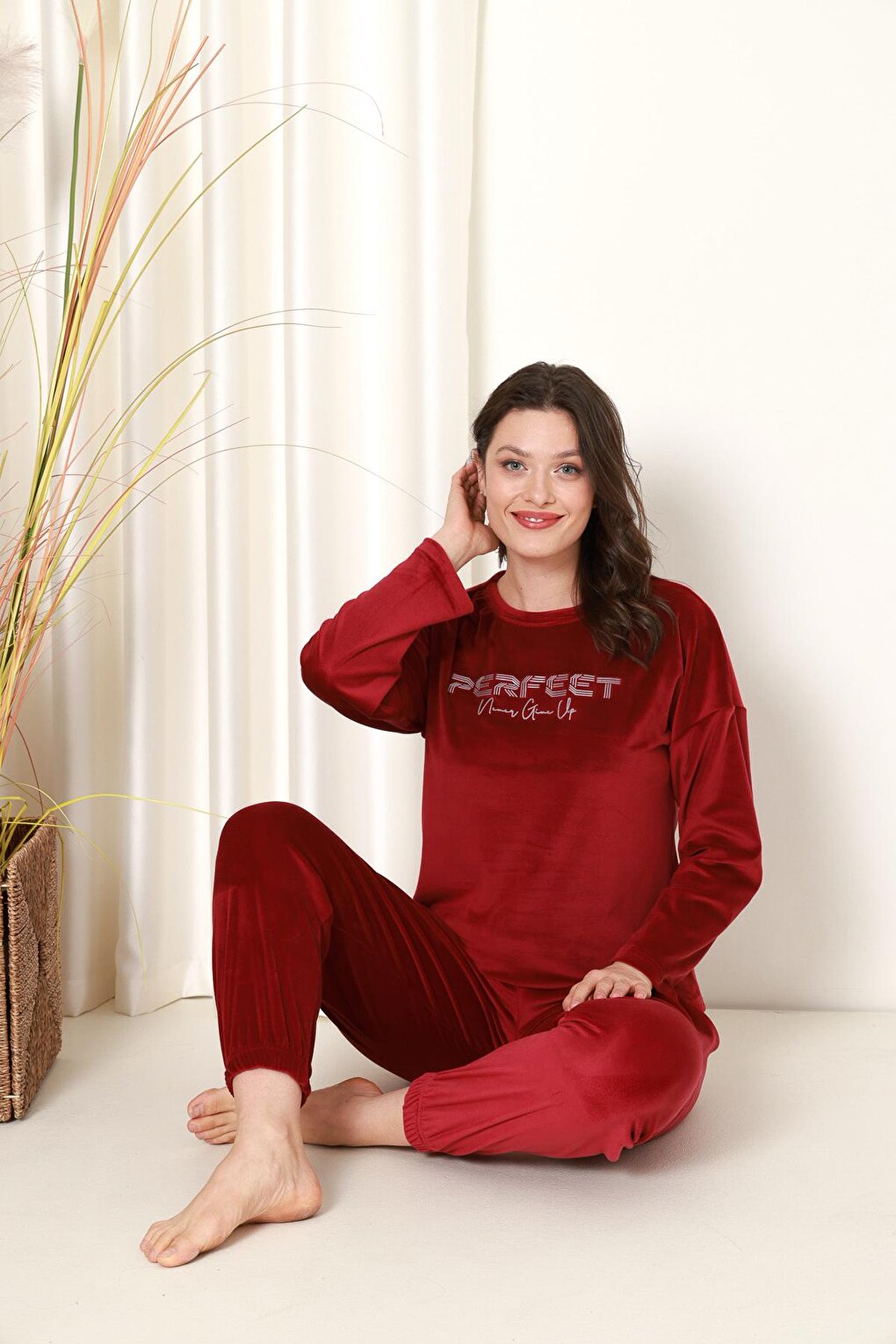 Women's Pajama Set French Velvet Perfect Printed with Elastic Legs Winter Seasonal W20532288