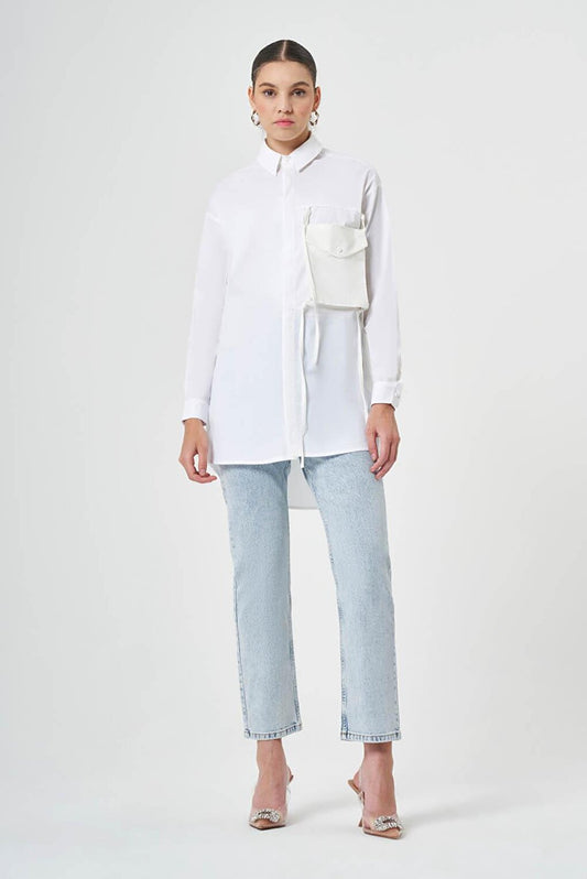 Ecru Shirt with Pockets