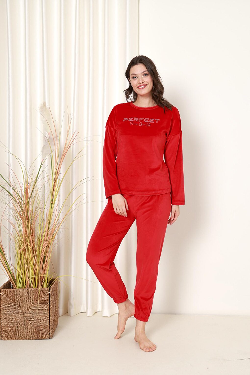 Women's Pajama Set French Velvet Perfect Printed with Elastic Legs Winter Seasonal W20532288