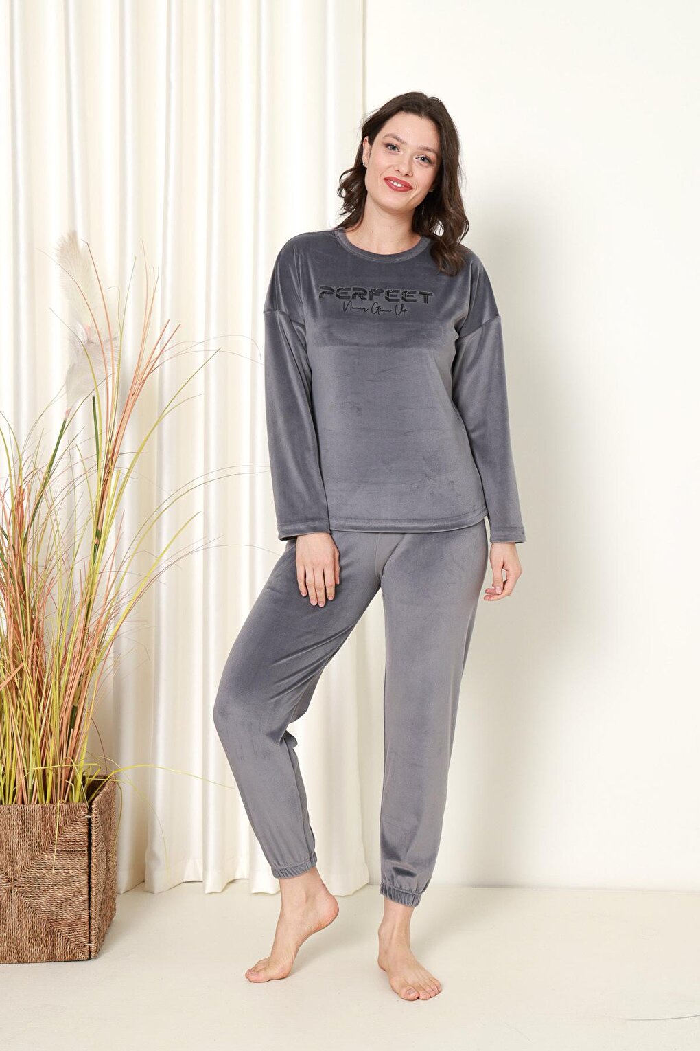 Women's Pajama Set French Velvet Perfect Printed with Elastic Legs Winter Seasonal W20532288