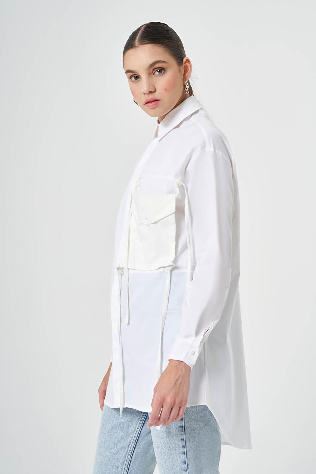 Ecru Shirt with Pockets