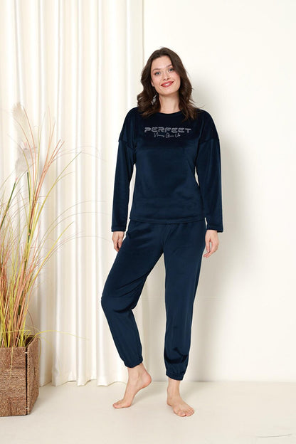 Women's Pajama Set French Velvet Perfect Printed with Elastic Legs Winter Seasonal W20532288