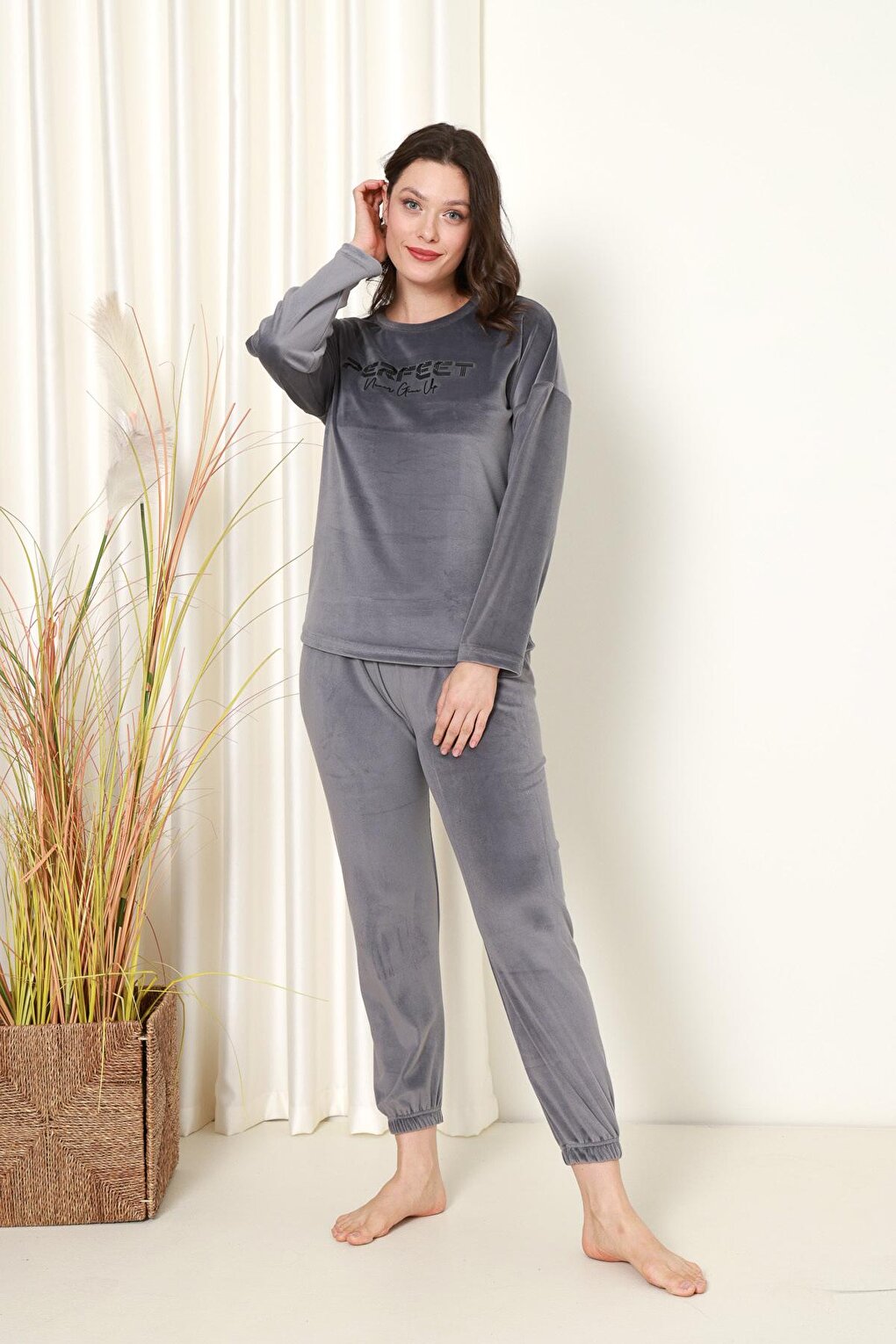 Women's Pajama Set French Velvet Perfect Printed with Elastic Legs Winter Seasonal W20532288