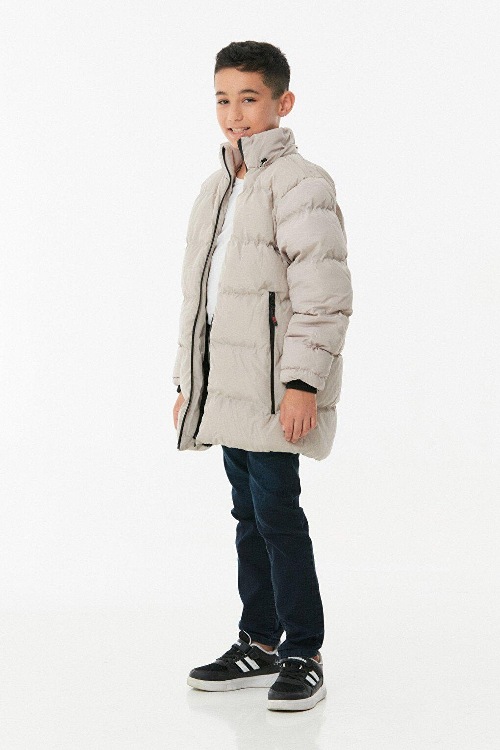 Zippered Hooded Boy's Coat