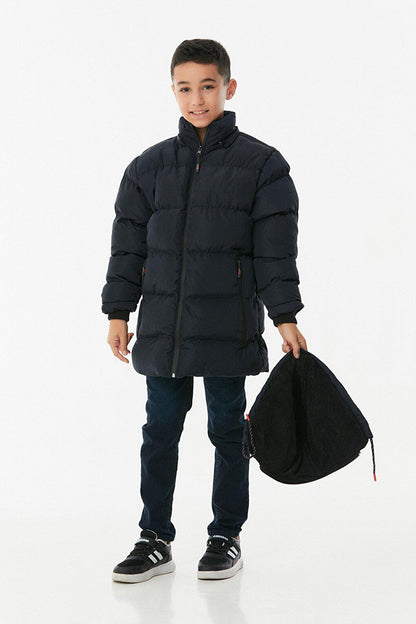 Zippered Hooded Boy's Coat