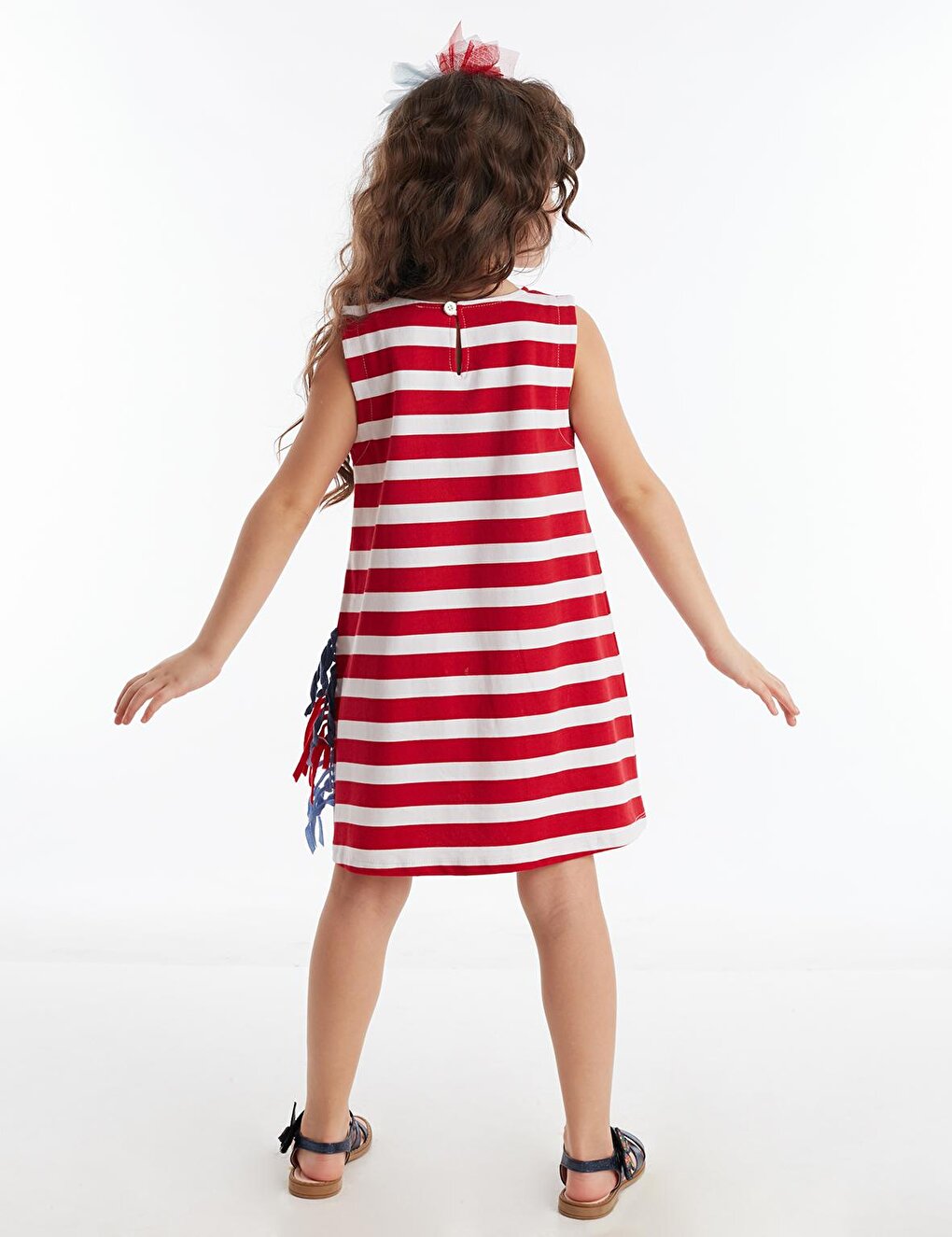 Red and White Striped Unicorn Dress