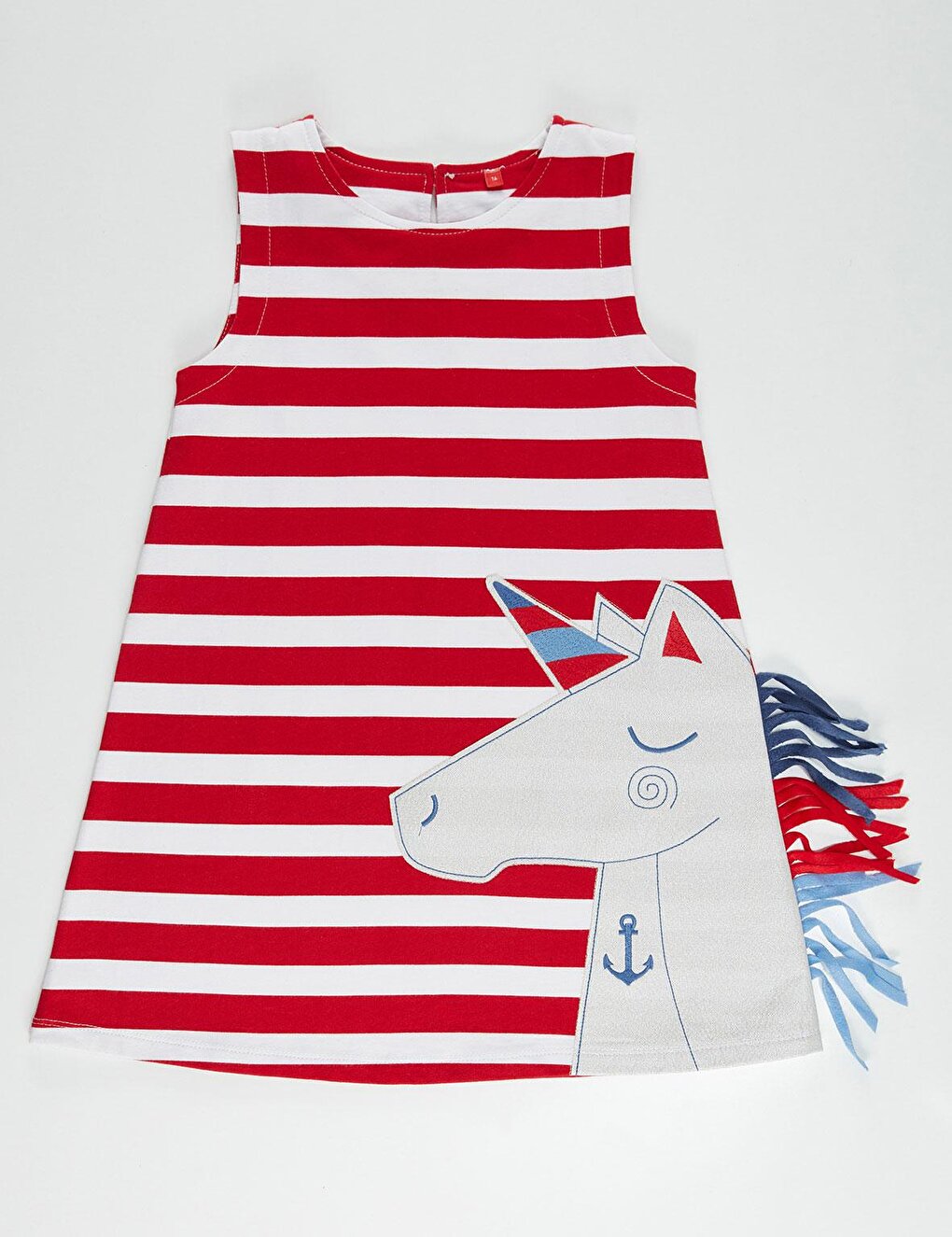 Red and White Striped Unicorn Dress