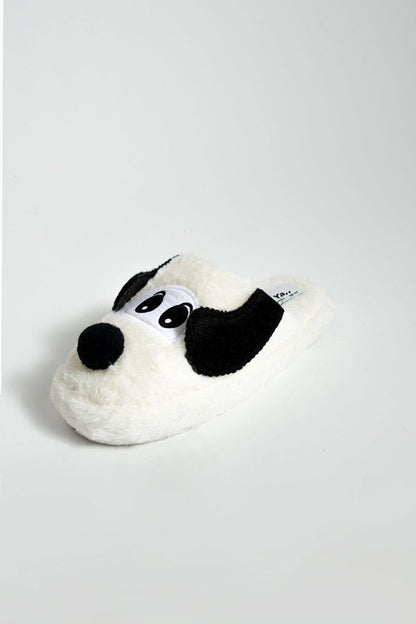 Cute Dog Silent Sole Plush Women Home Slippers P01-29-23