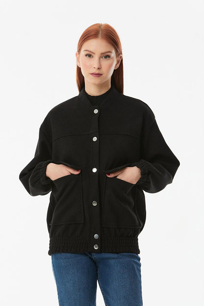 Snap Fastener Double Pocket Jacket