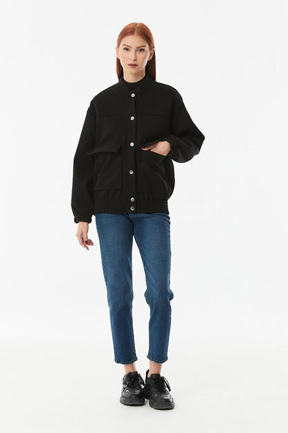 Snap Fastener Double Pocket Jacket