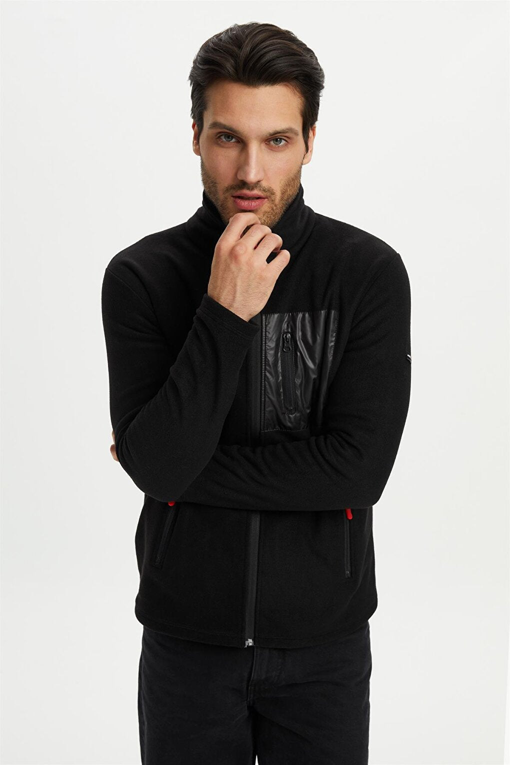 Men's Fleece Chest Pocket Detailed Winter Sweatshirt PO-002