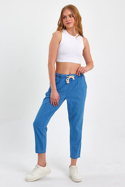 Women's Side Pocket Jean Trousers