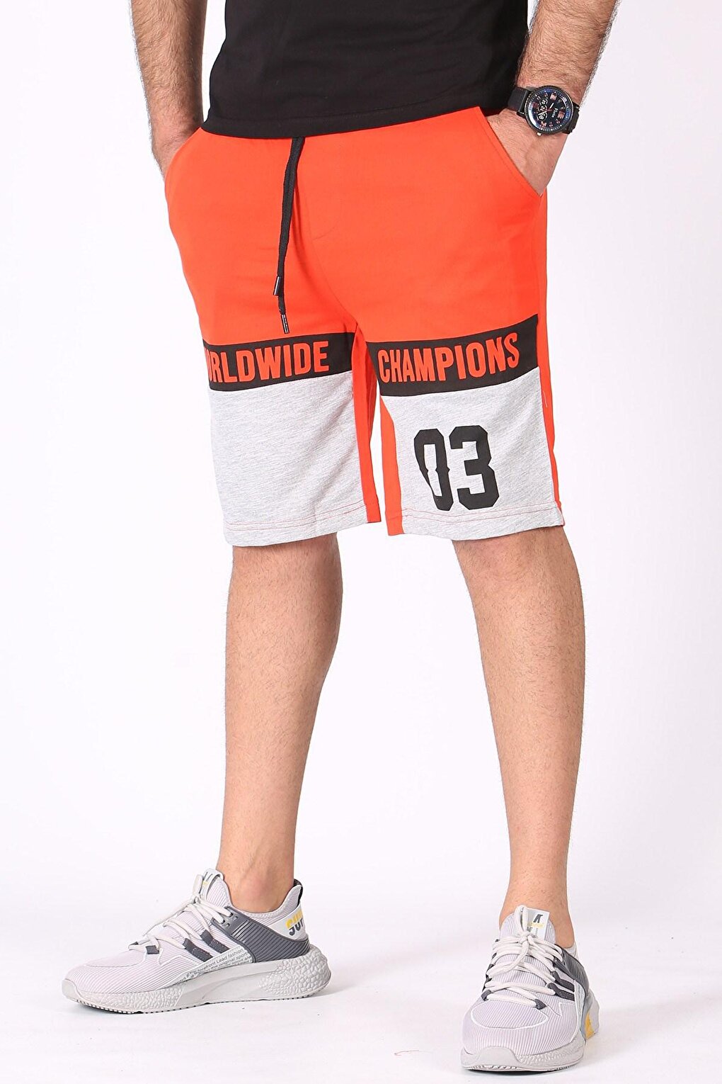 Color Blocked Orange Shorts 2920