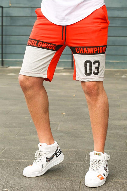 Color Blocked Orange Shorts 2920