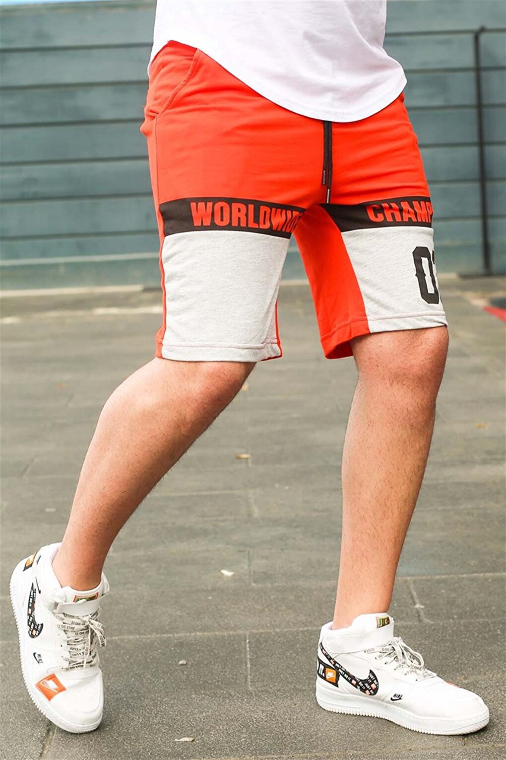 Color Blocked Orange Shorts 2920