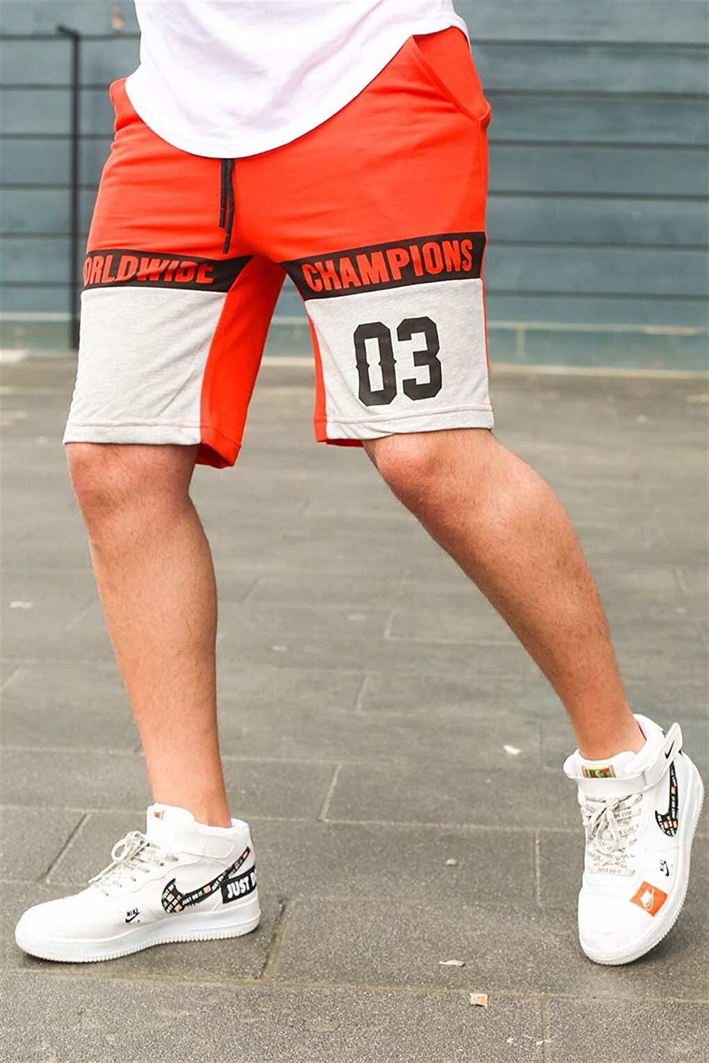 Color Blocked Orange Shorts 2920