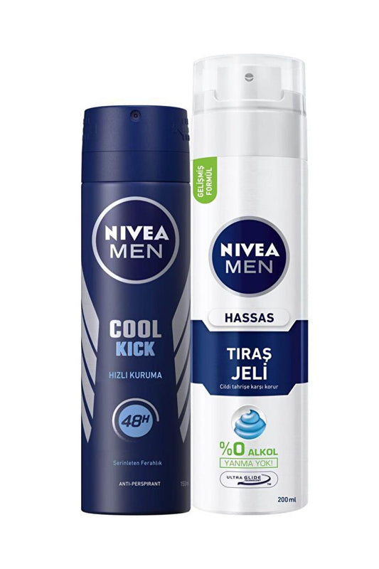 Cool Kick Men's Deospray 150 ml + Shaving Gel For Sensitive Skin 200 ml