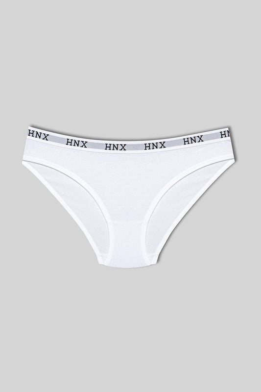 Cotton Basic Women's Panties with Lettering on the Waist