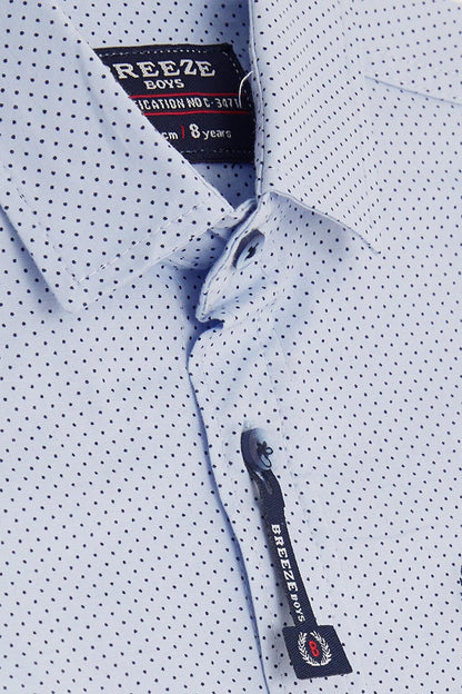 Boy's Shirt Polka Dot Blue (Age 8-11)