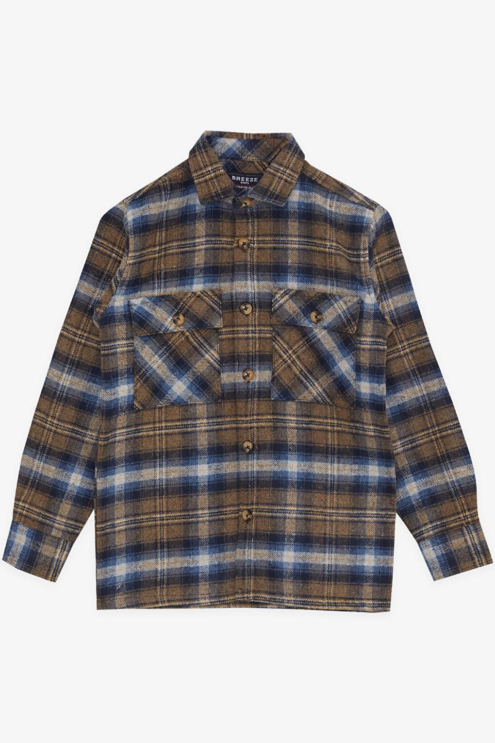 Boy's Lumberjack Shirt Plaid Patterned Brown (Ages 8-14)