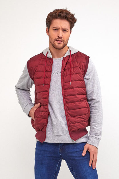 Men's Hooded Slim Fit Quilted Vest SPR22YK190