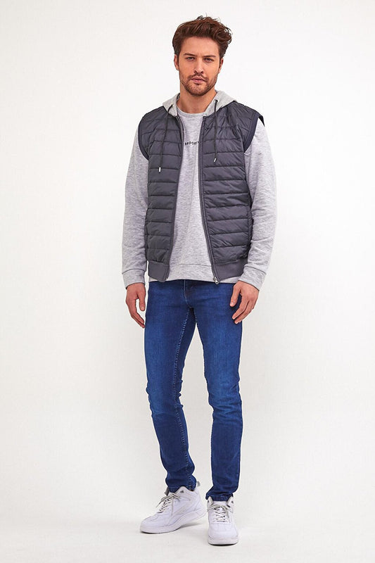 Men's Hooded Slim Fit Quilted Vest SPR22YK190