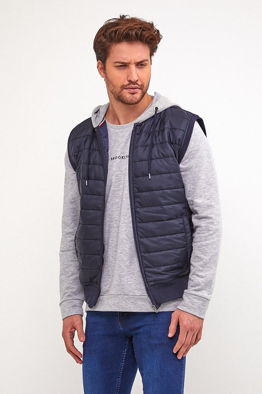 Men's Hooded Slim Fit Quilted Vest SPR22YK190