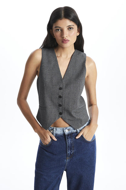 Anthracite Plain Stock Vest