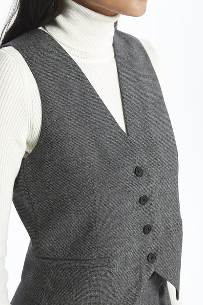 Anthracite Plain Stock Vest