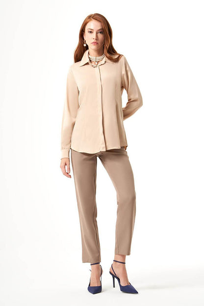 Bsc Satin Beige Shirt