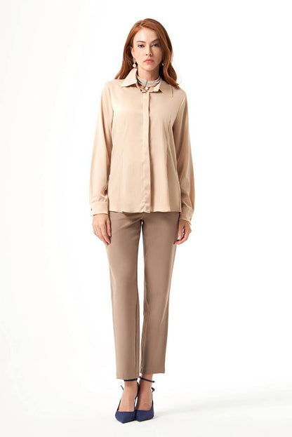 Bsc Satin Beige Shirt