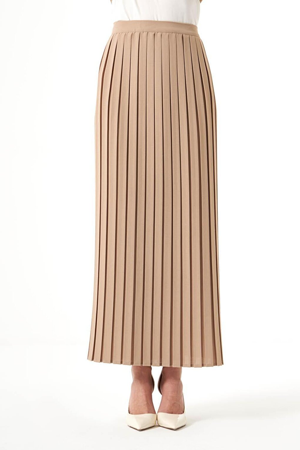 Crepe Pleated Mink Skirt