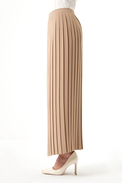 Crepe Pleated Mink Skirt