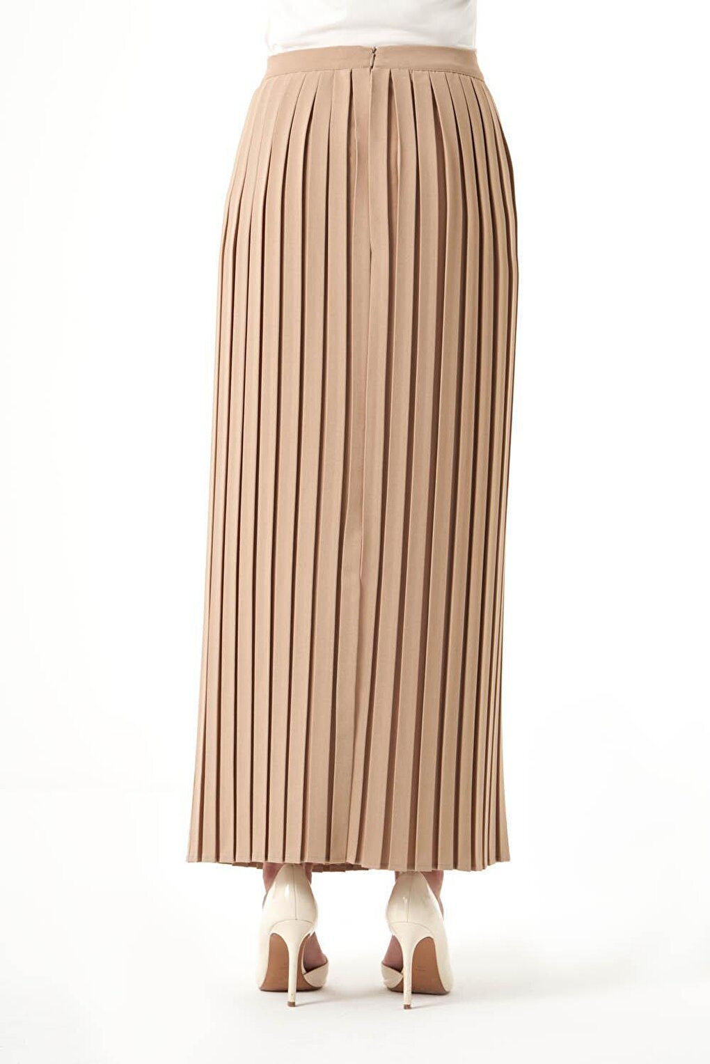 Crepe Pleated Mink Skirt