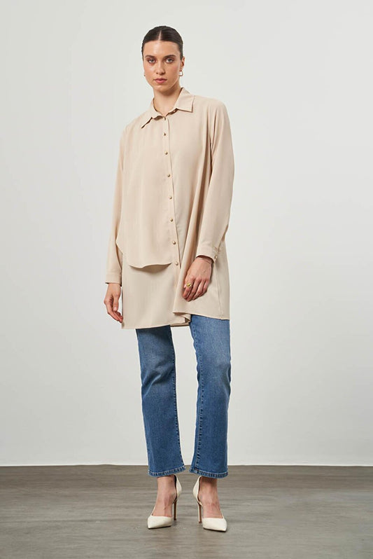 Mink Shirt Tunic with Side Pieces