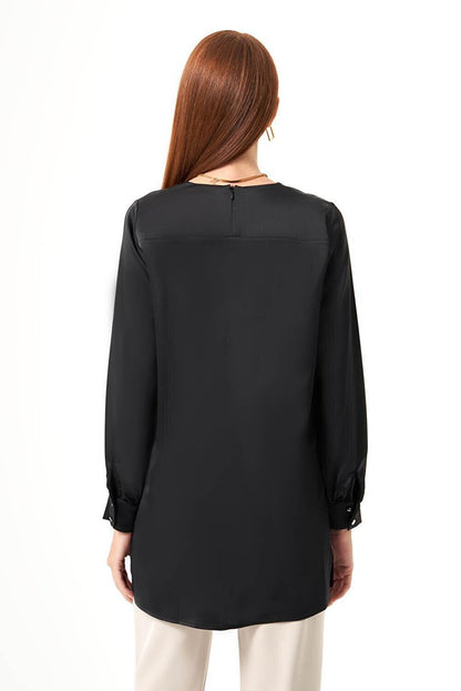 Bsc O Neck Black Tunic